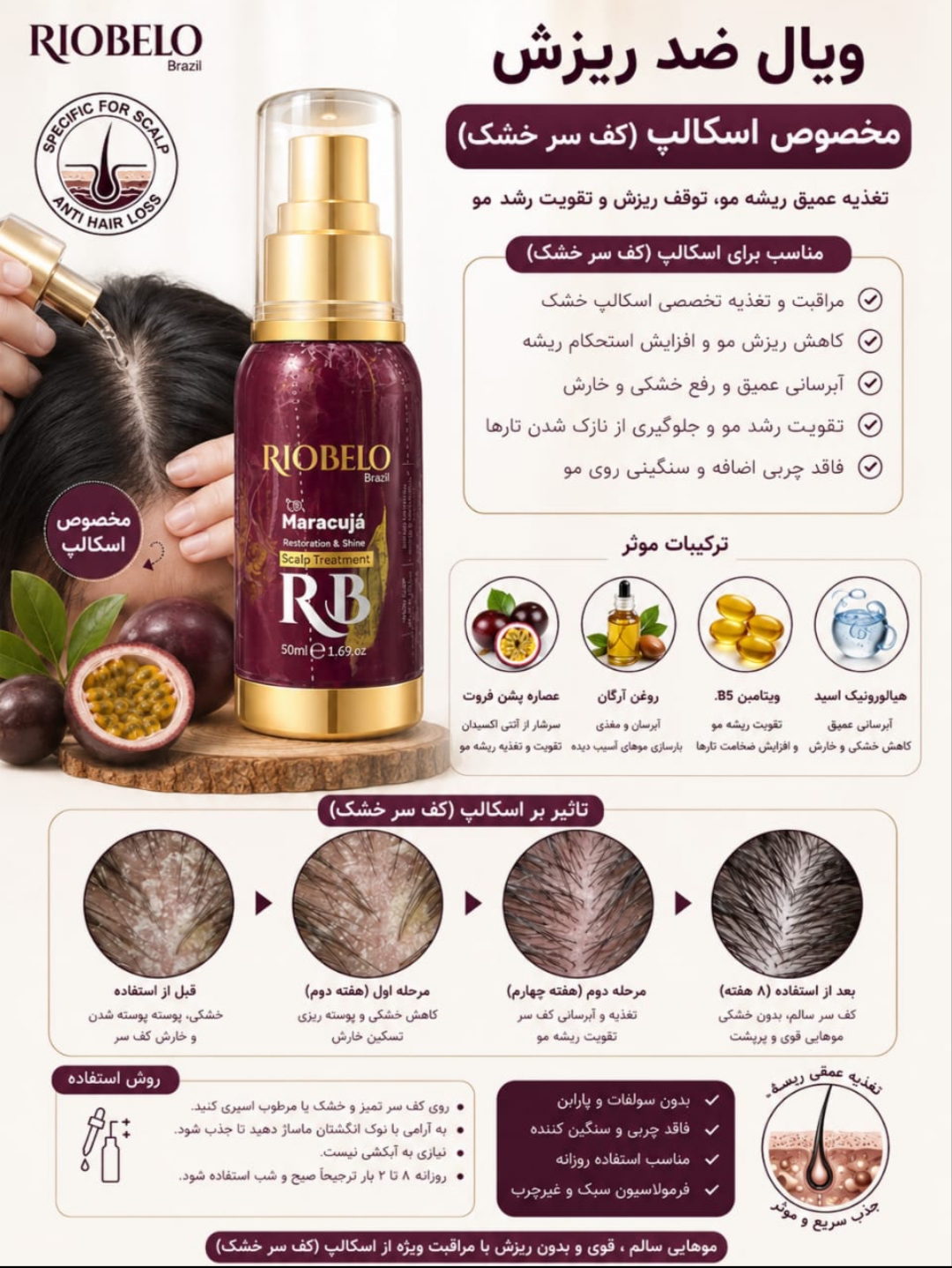 سرم اسکالپ ماراکوجا ریوبلو ضد ریزش مو ۱۰۰ میلی‌لیتر